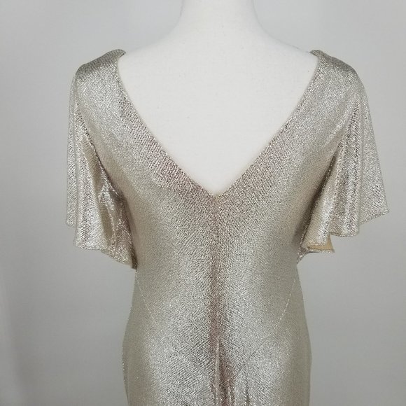 Ralph Lauren Flutter Sleeve Evening Dress 6 & 12 - Picture 9 of 13